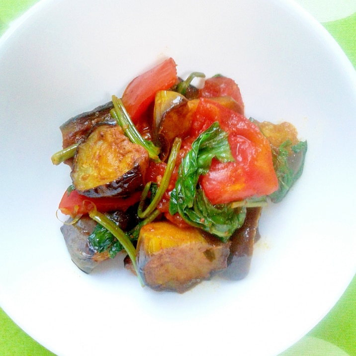 夏野菜の甘さ100%スパイス炒め